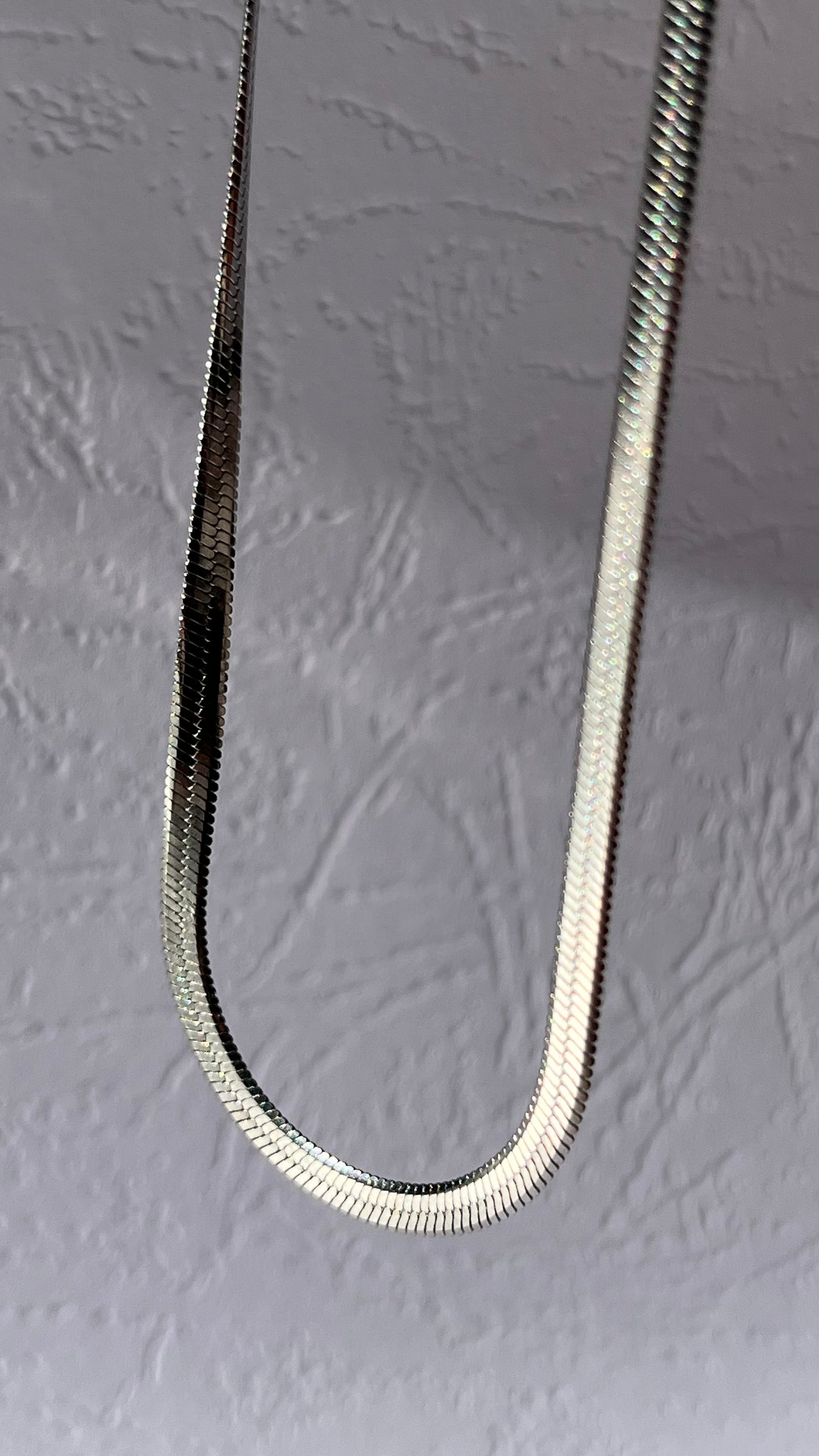 Silver Stainless Steel Snake Bone Chain