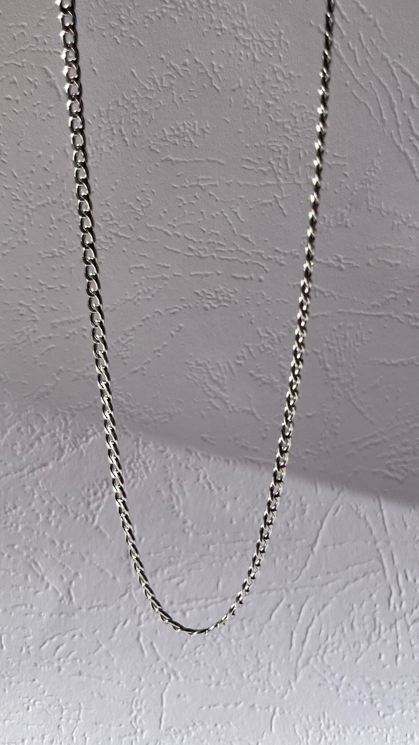 Silver Stainless Steel Cuban Chain