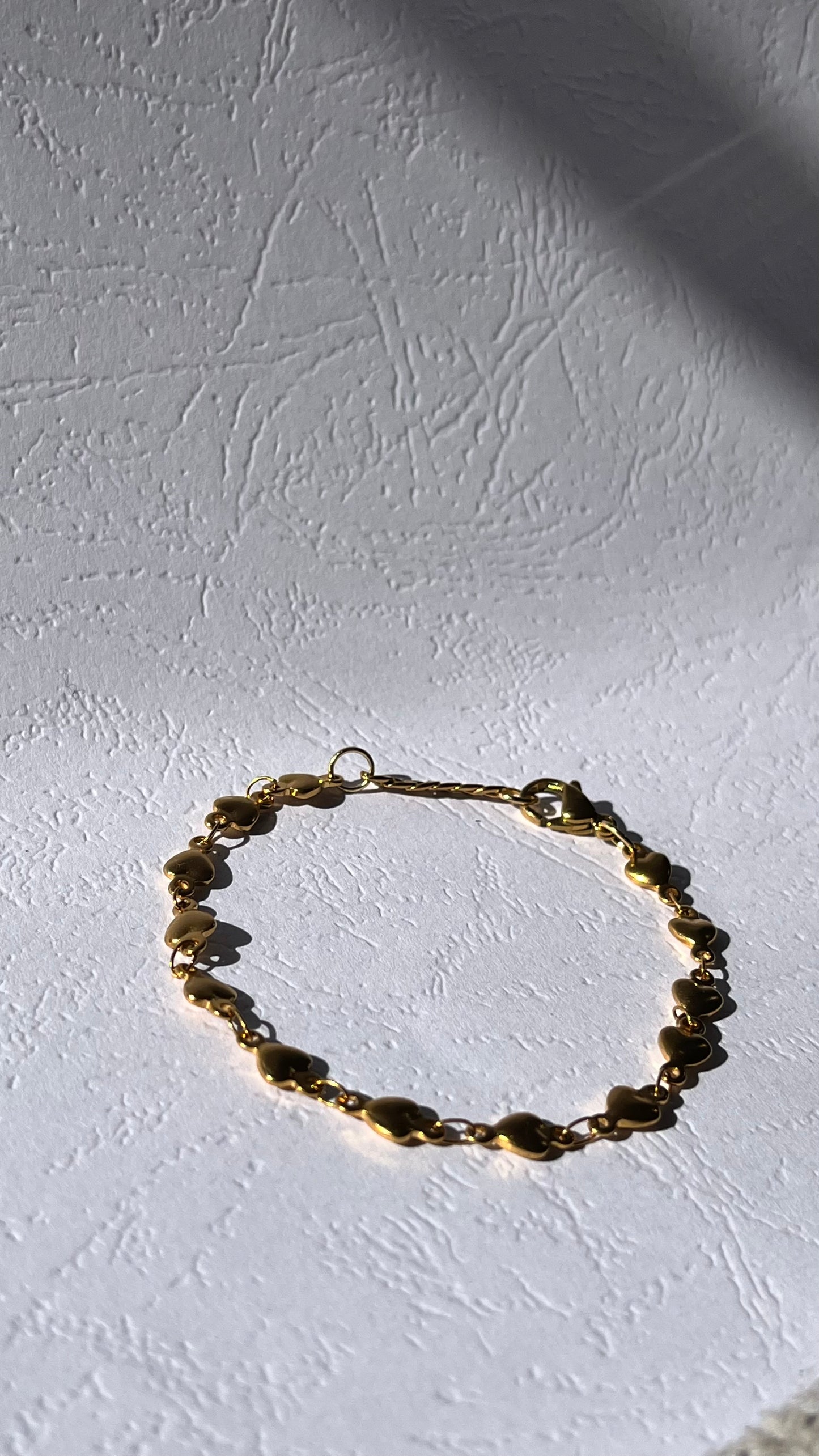 Gold Stainless Steel Heart Beads Chain