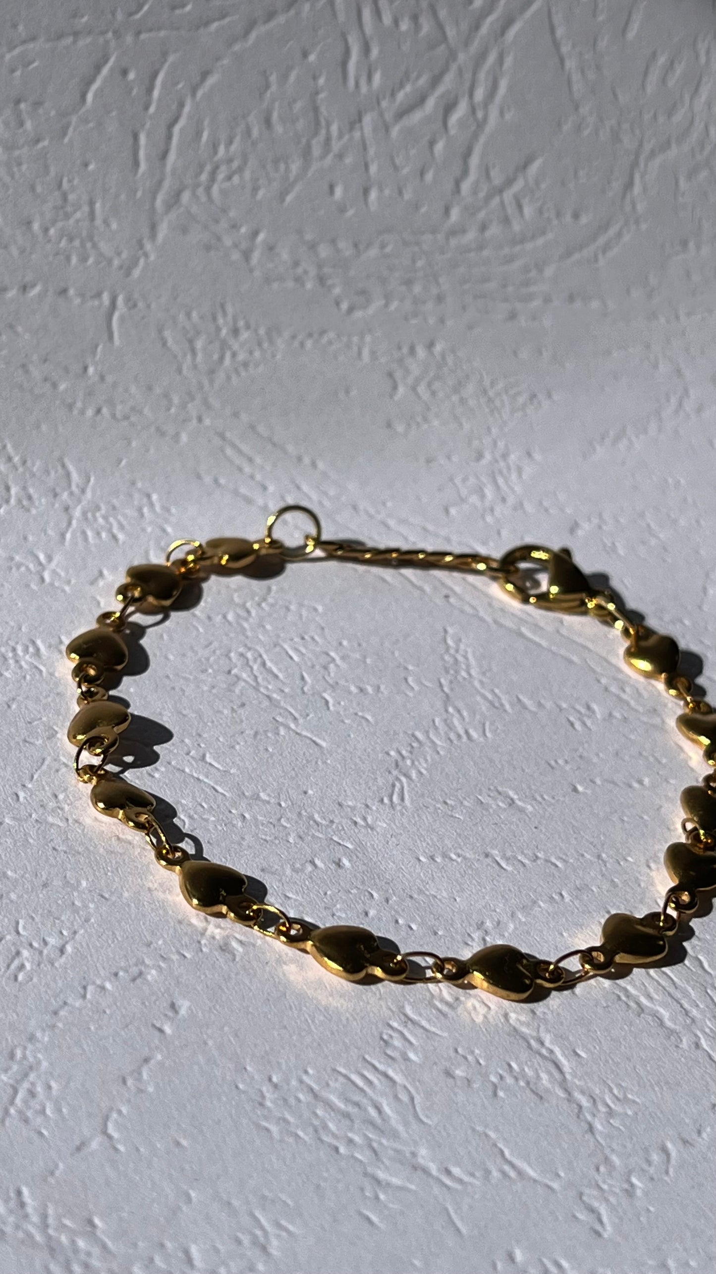 Gold Stainless Steel Heart Beads Chain