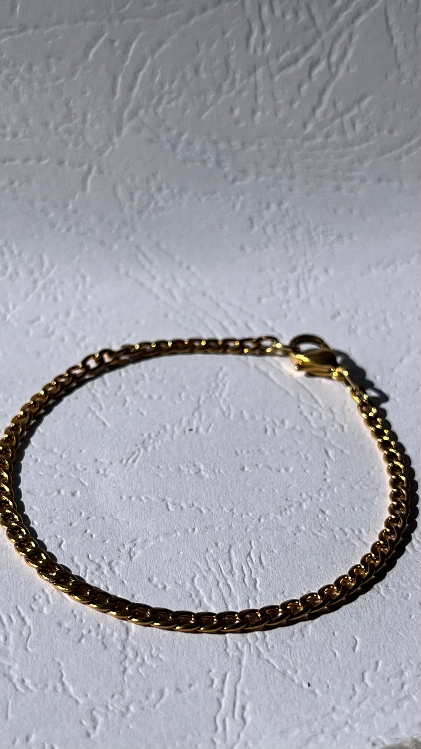 Gold Stainless Steel Cuban Chain Bracelet