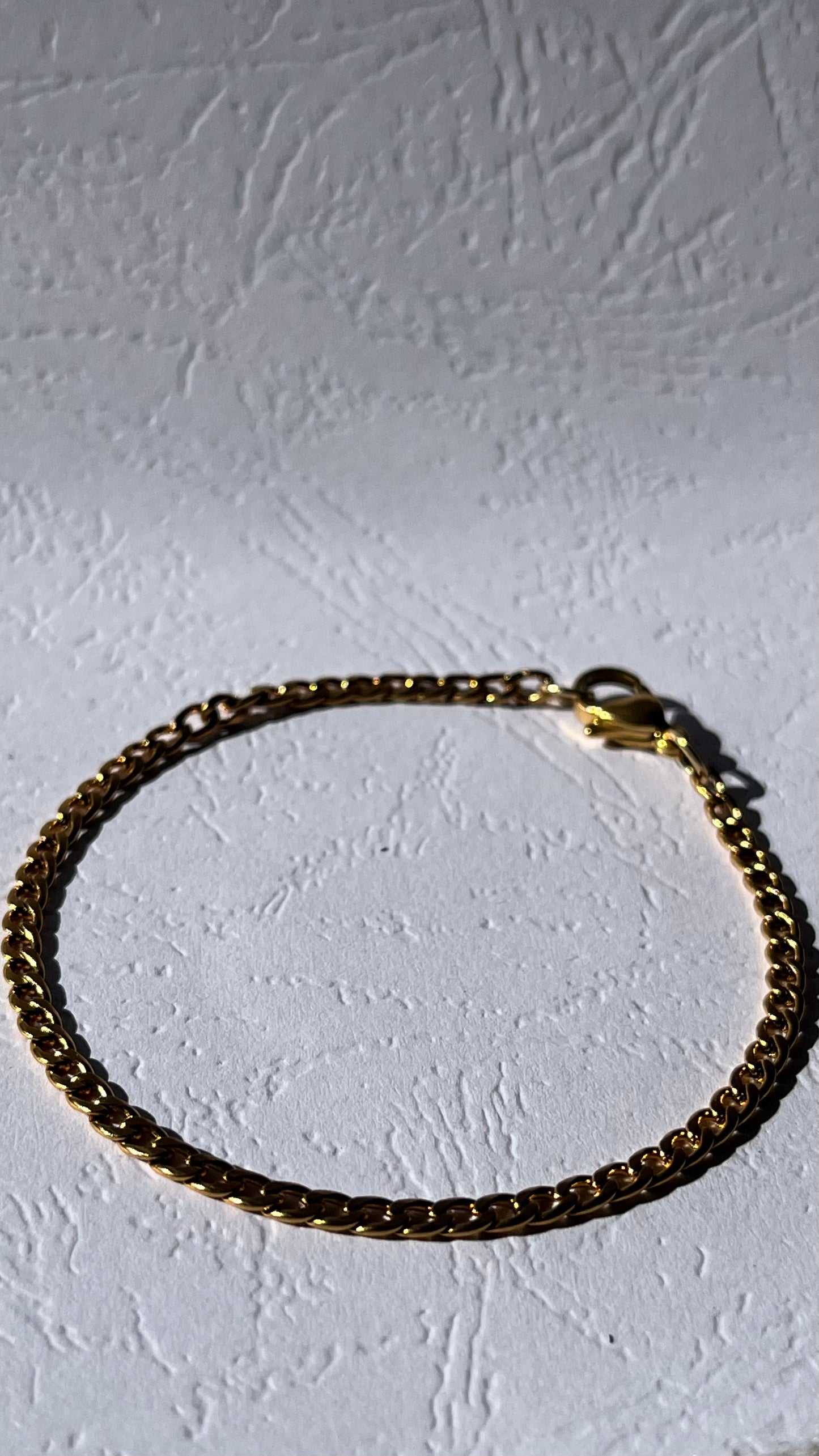 Gold Stainless Steel Cuban Chain Bracelet