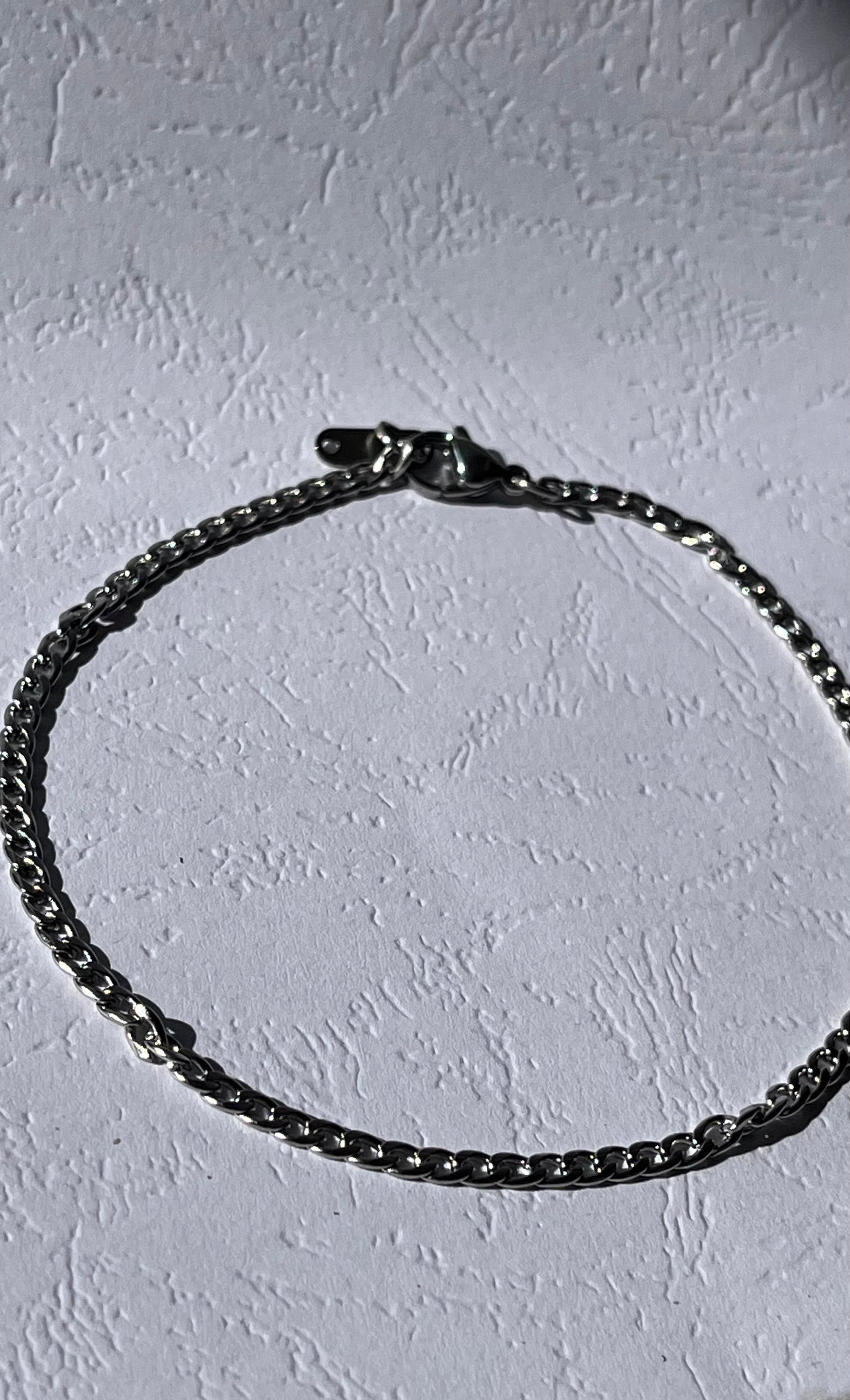 Silver Stainless Steel Cuban Chain Bracelet